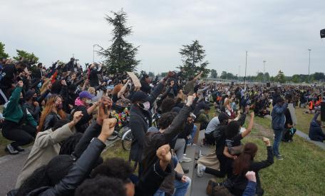 The Black Lives Matter demonstration in Amsterdam Zuidoost during covid had a lot of support from the wider community    