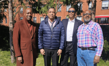 Margin Art & Media : Team U.K. l-r Gp Director Hugh Neil, IT Director Len Gay, Michael Willson Logistics and Pastor Michael Hector  . Photographer: H Edwards.